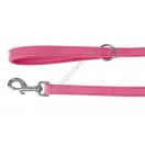 Ace Comfy Matching Leather Lead with PADDED Leather Handle ~ length 44" :: PINK ::